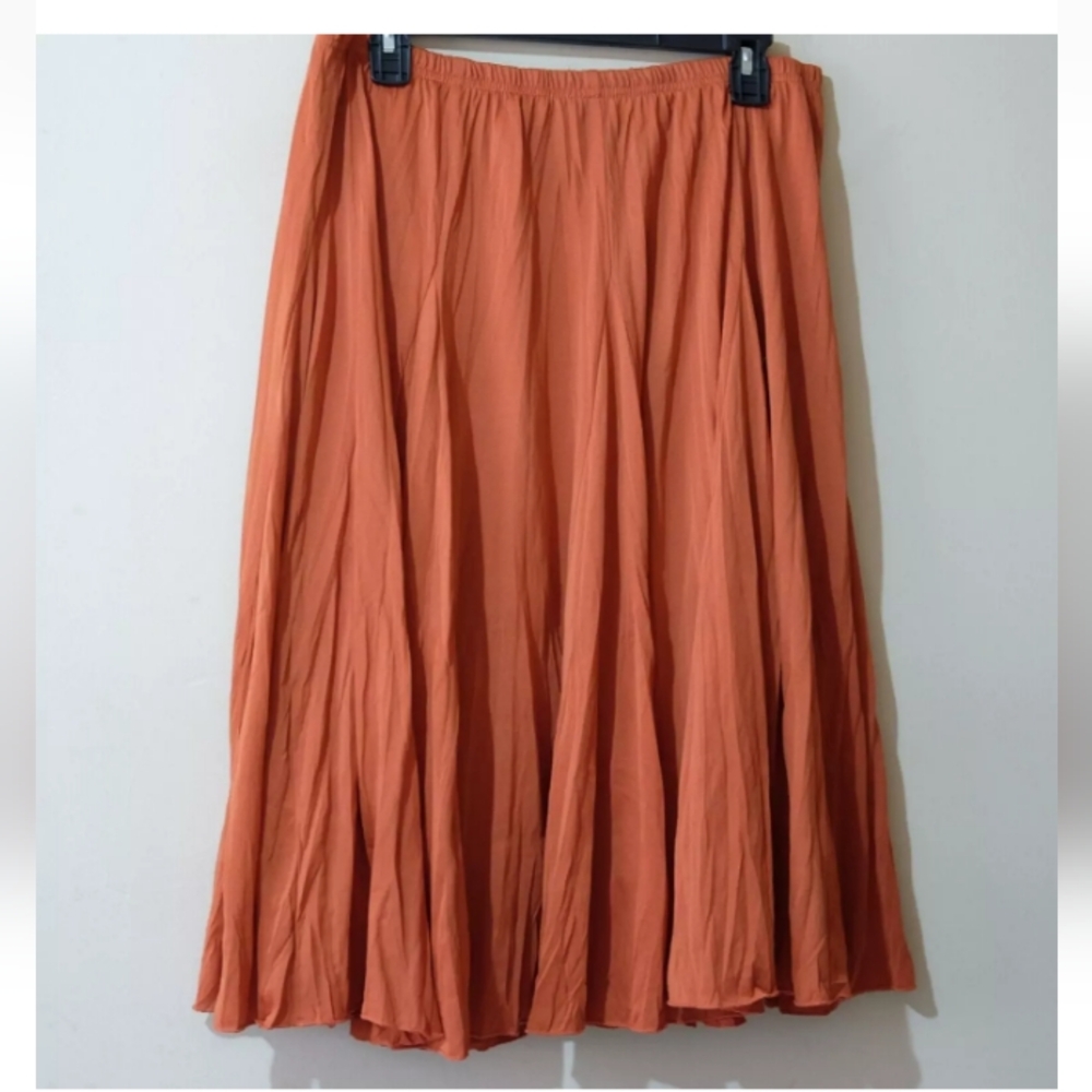 Larry Levine Orange A-Line Skirt
